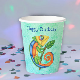 Vasos De Papel Festividad Cumpleaños Lizard Colores Brillantes Ho