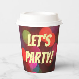 Vasos De Papel Festividad de las luces de Bokeh coloridas del Fie