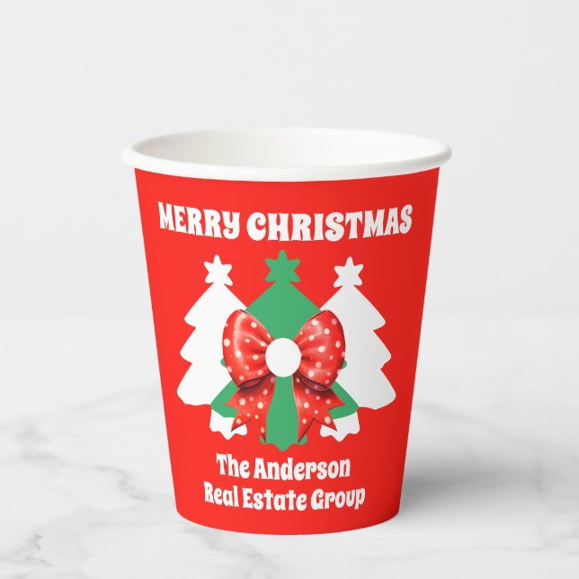 Vasos De Papel Festividad de Navidades de negocios con edición mo (Anverso)