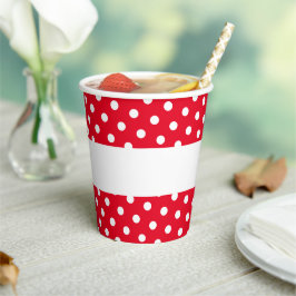 Vasos De Papel Festividad Festividad Brillante Polka Rojo Pega En