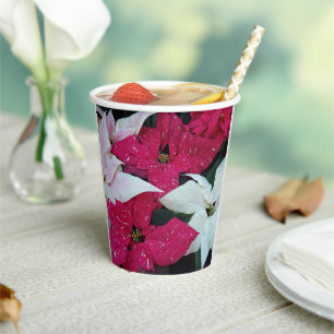 Vasos De Papel Festividad Festividad Poinsettias Floral