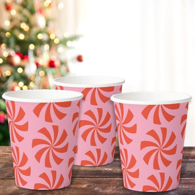 Vasos De Papel Festividad roja rosada de los Navidades retro Mod  (Subido por el creador)