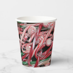 Vasos De Papel Festividades de Navidades de caña y menta