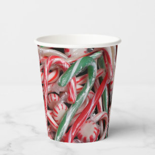 Vasos De Papel Festividades de Navidades de caña y menta