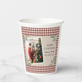 Vasos De Papel Festividades navideñas de fotos con control rojo