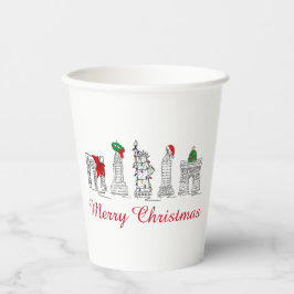 Vasos De Papel Festividades navideñas en edificios de NYC
