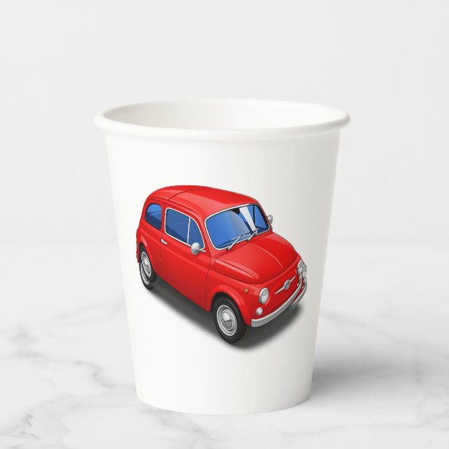 Vasos De Papel Fiat 500 Anni 80 (Anverso)