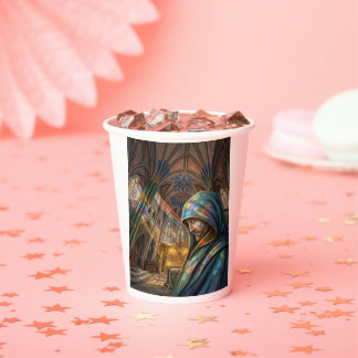 Vasos De Papel Fiel Reflexión Oración Sacerdotal Bajo Luz
