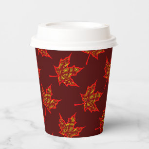 Vasos De Papel Fiery Leaf Paper Cup