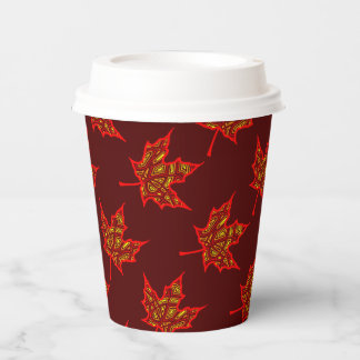 Vasos De Papel Fiery Leaf Paper Cup
