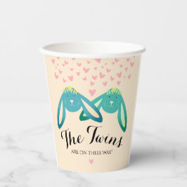 Vasos De Papel Fiesta amarillo claro gemelo de los gemelos Bunnie