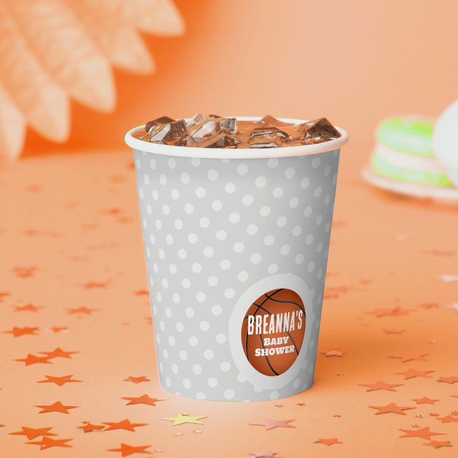 Vasos De Papel Fiesta Baby Shower de baloncesto (Basketball Baby Shower Paper Cups)