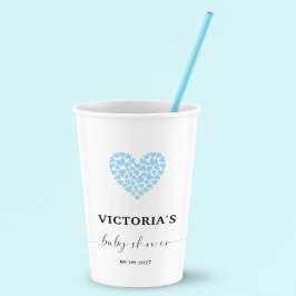 Vasos De Papel Fiesta Baby Shower de Blue Heart