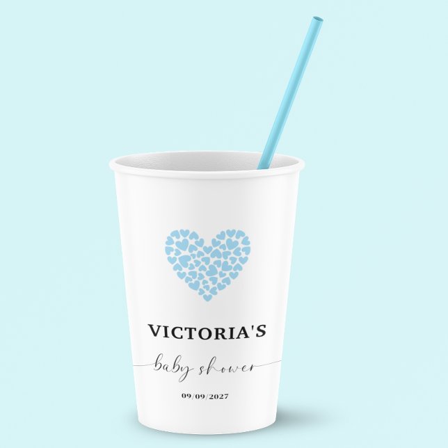 Vasos De Papel Fiesta Baby Shower de Blue Heart (Subido por el creador)