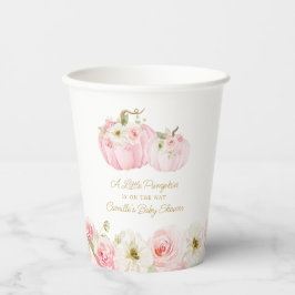 Vasos De Papel Fiesta Baby Shower de Calabaza Rosa Caída
