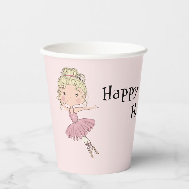 Vasos De Papel Fiesta Ballerina Personalizada (Anverso)
