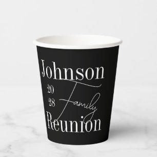 Vasos De Papel Fiesta blanco y negro de la reunión familiar moder