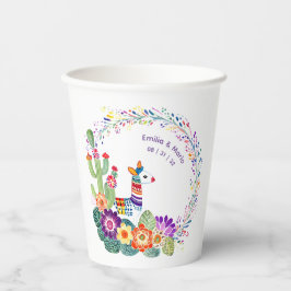 Vasos De Papel FIESTA Cacti Folkart Flores Personalizado