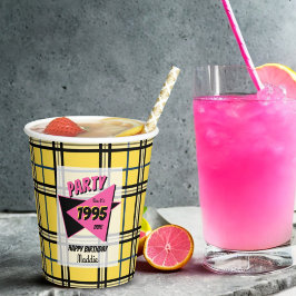 Vasos De Papel Fiesta como si fuera el cumpleaños de yegua amaril