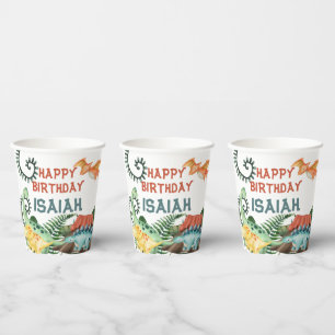 Vasos De Papel Fiesta como un cumpleaños de dinosaurio 