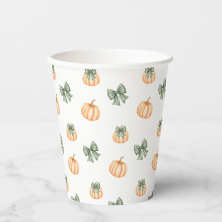 Vasos De Papel Fiesta con patrón de calabaza naranja adorable y l