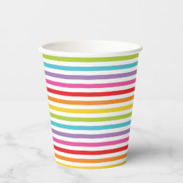 Vasos De Papel Fiesta con rayas de arcoiris taza de papel