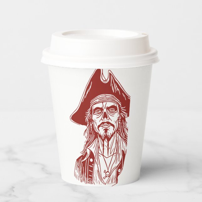 Vasos De Papel Fiesta con temática pirata (Anverso)