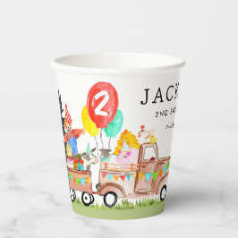 Vasos De Papel Fiesta Cute Barn Animales Camión Niños Granja Cump
