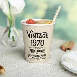 Vasos De Papel Fiesta de 55 años de antigüedad personalizada