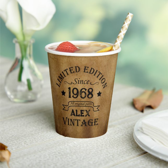Vasos De Papel Fiesta de 55 años de antigüedad personalizada (in situ)