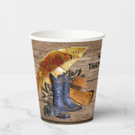 Vasos De Papel Fiesta de Acción de Gracias Naranja Rustic Vintage