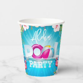 Vasos De Papel Fiesta de Aloha Pool