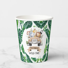 Vasos De Papel Fiesta de animales del Safari de la Selva Tropical