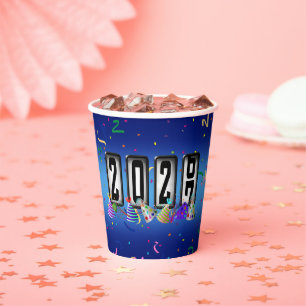 Vasos De Papel Fiesta de Año Nuevo 2027 Odómetro