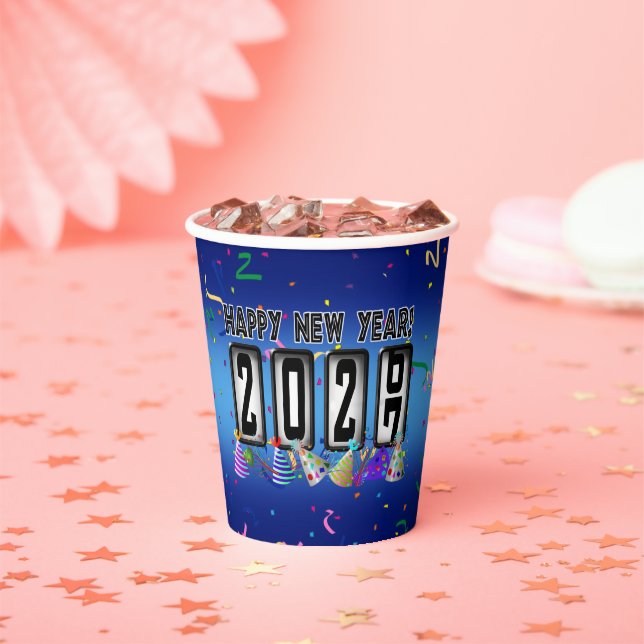 Vasos De Papel Fiesta de Año Nuevo del Odómetro 2027 (in situ)