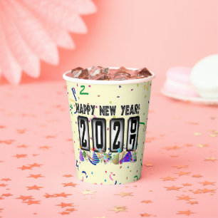 Vasos De Papel Fiesta de Año Nuevo Odómetro 2027