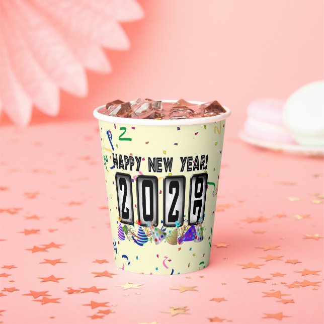 Vasos De Papel Fiesta de Año Nuevo Odómetro 2027 (in situ)