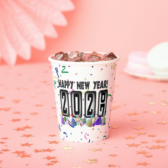 Vasos De Papel Fiesta de Año Nuevo Odómetro 2027 (in situ)