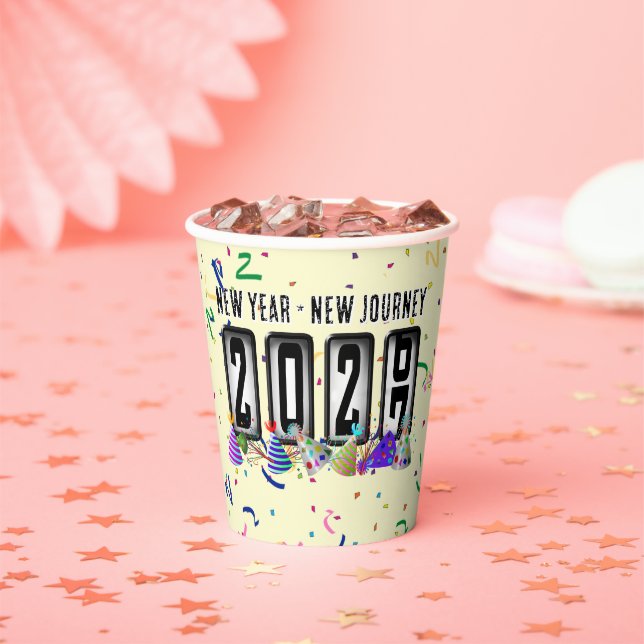 Vasos De Papel Fiesta de Año Nuevo Odómetro 2027 (in situ)