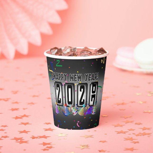 Vasos De Papel Fiesta de Año Nuevo Odómetro 2027 (in situ)