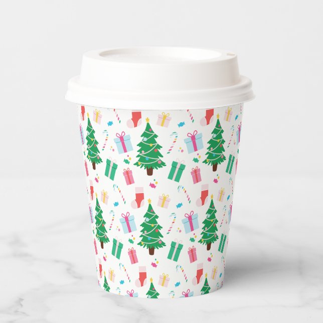 Vasos De Papel Fiesta de árbol de navidad precoz (Anverso)