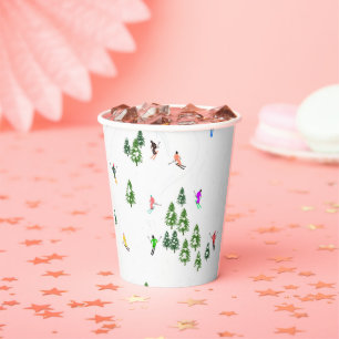 Vasos De Papel Fiesta de Arte de Esquí Alpino Freeride
