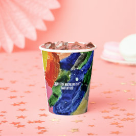 Vasos De Papel Fiesta de Arte para Niños Pintura Abstracta