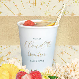 Vasos De Papel Fiesta de Baby Shower Cloud 9 Celeste