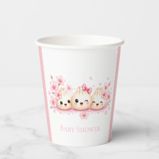 Vasos De Papel Fiesta de Baby Shower de la Niña Dumpling Adorable