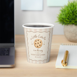 Vasos De Papel Fiesta de Baby Shower de Rayas Marrones Little Cut