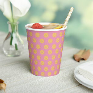 Vasos De Papel Fiesta de baloncesto con patrón de baloncesto rosa