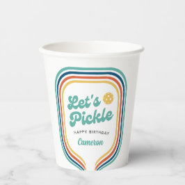 Vasos De Papel Fiesta de baloncesto Pickle Retro raya arcoiris