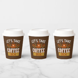 Vasos De Papel fiesta de bar de arte de palabra de café lindo