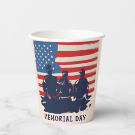 Vasos De Papel Fiesta de barbacoa del Día del Recuerdo